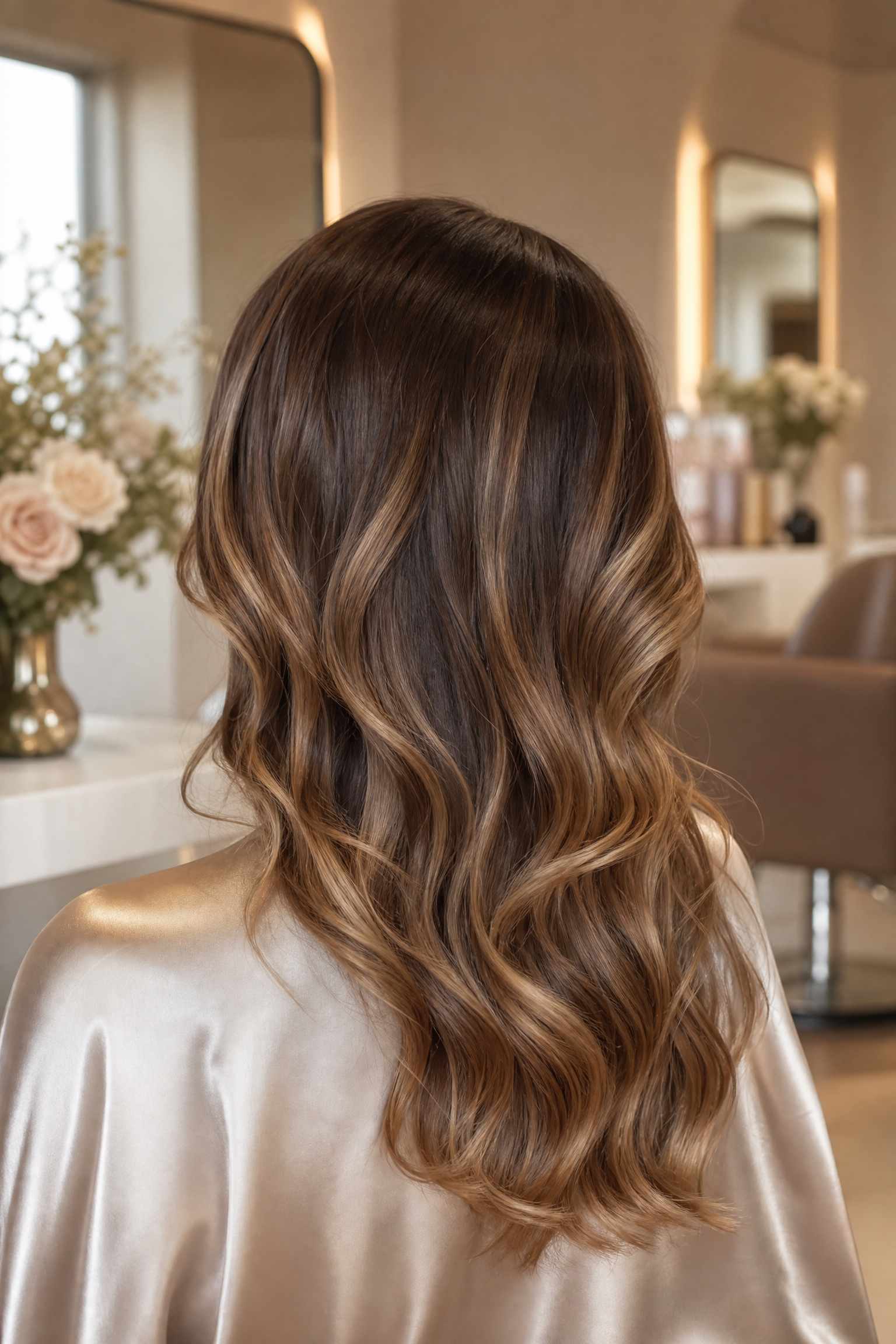 Glossy salon hair finish
